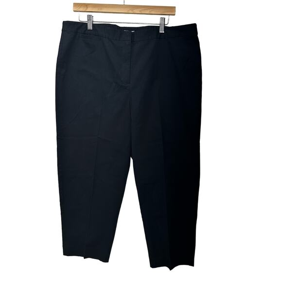 J. Jill Essential Cotton Stretch Black Pants Trousers Cropped Size 16 - Picture 1 of 10